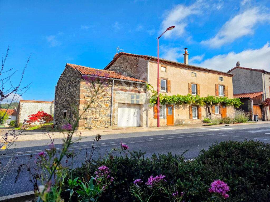 Maison en pierre avec cours